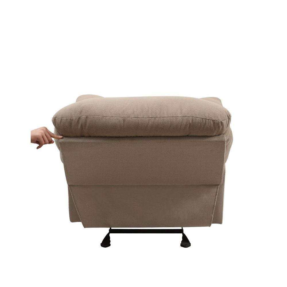 Arcadia Light Brown Microfiber Glider Recliner (Motion) - Ornate Home