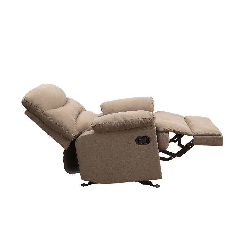 Arcadia Light Brown Microfiber Recliner (Motion) - Ornate Home