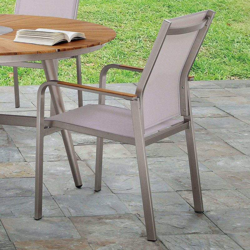 Arshana Gray & Oak Outdoor Arm Chair - Ornate Home