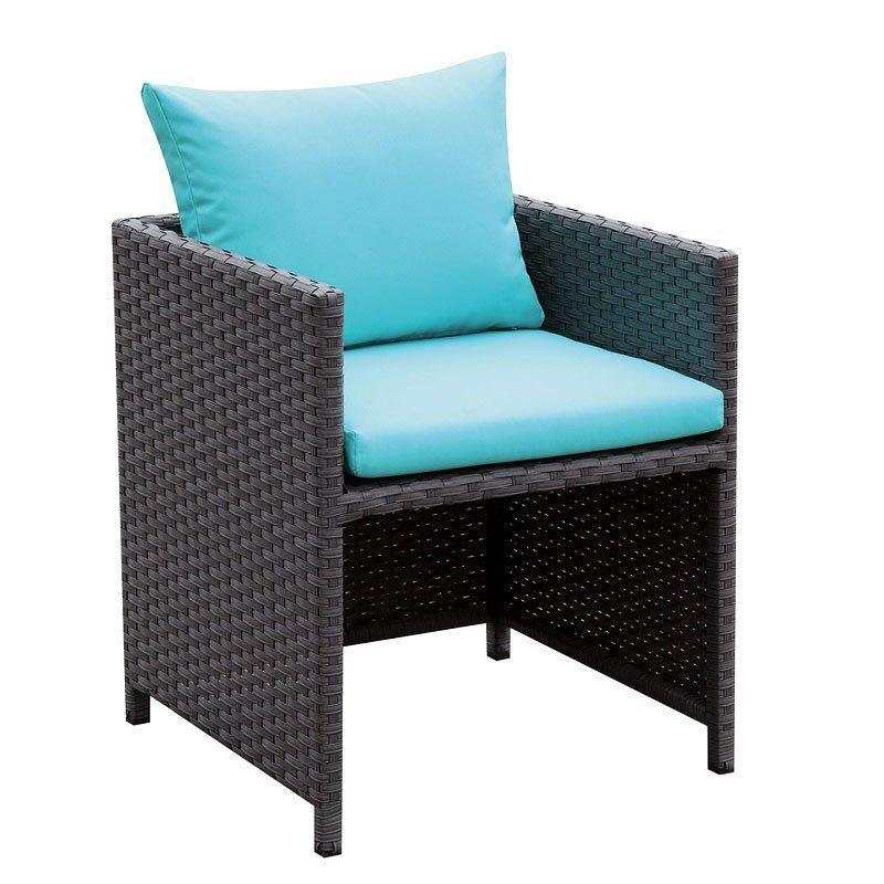 Ashanti Brown & Turquoise 11pc Outdoor Dining Set - Ornate Home