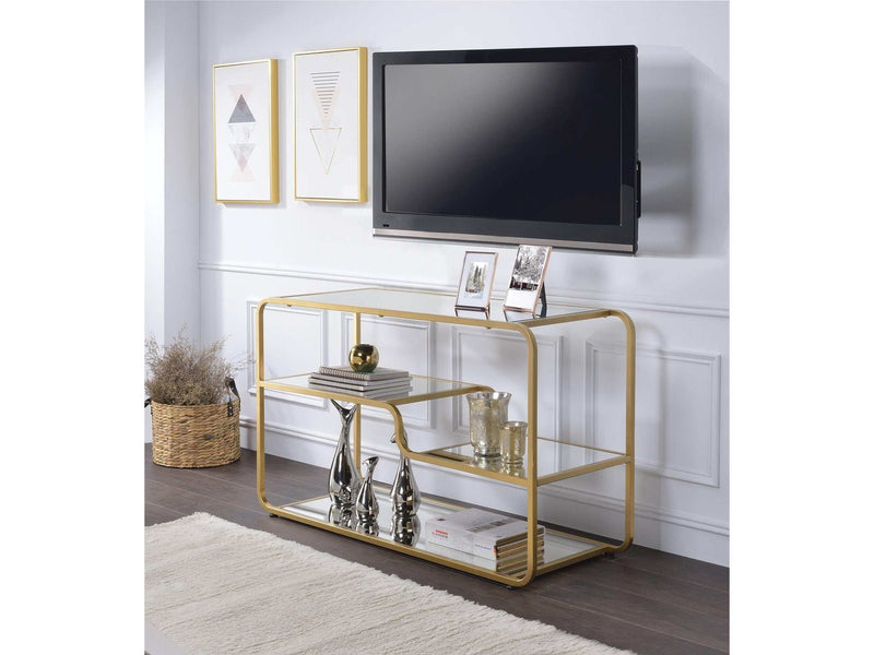 Astrid Gold & Mirror TV Stand - Ornate Home