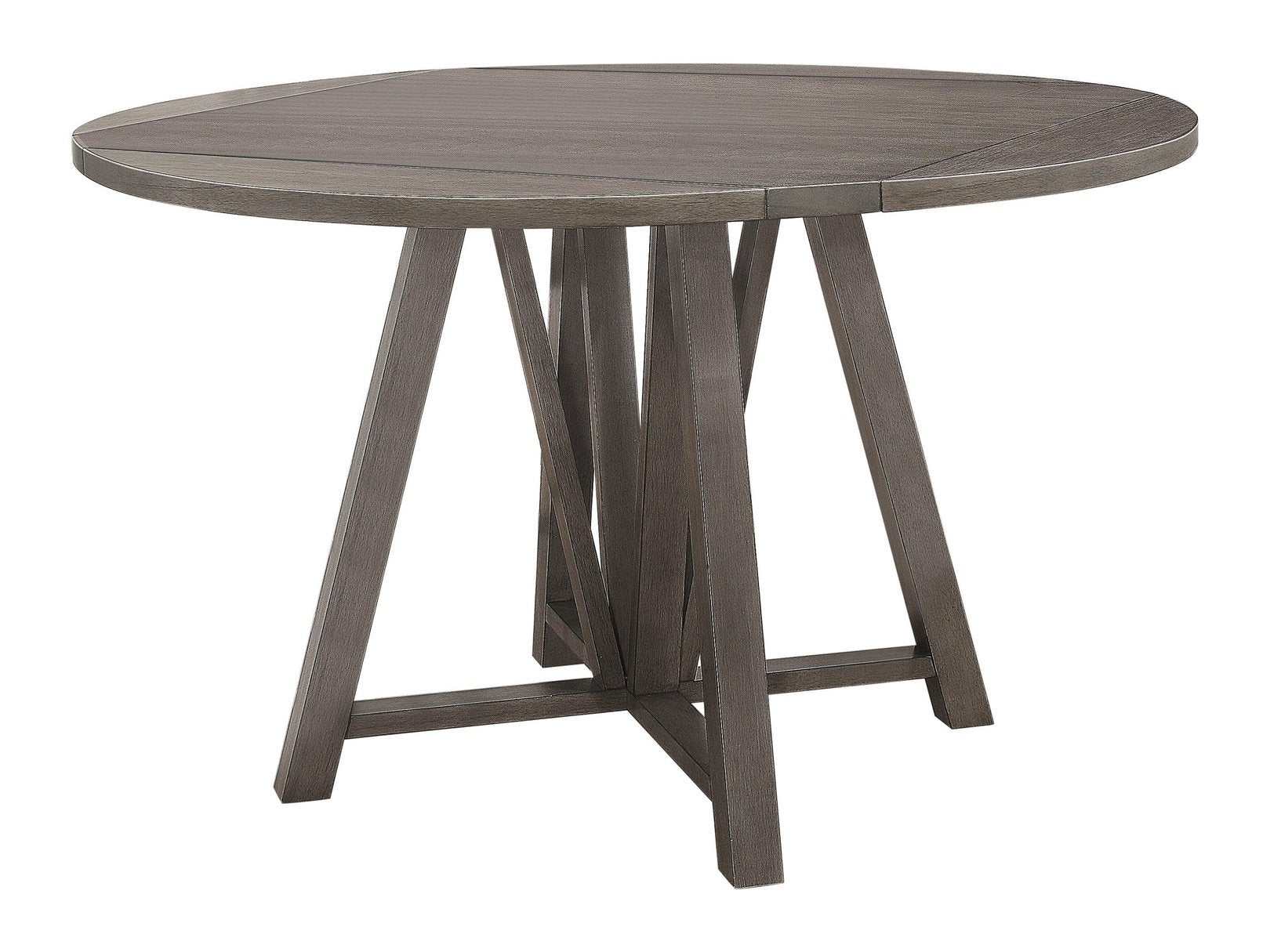 Athens Barn Grey Round Counter Height Table w/ Drop Leaf - Ornate Home