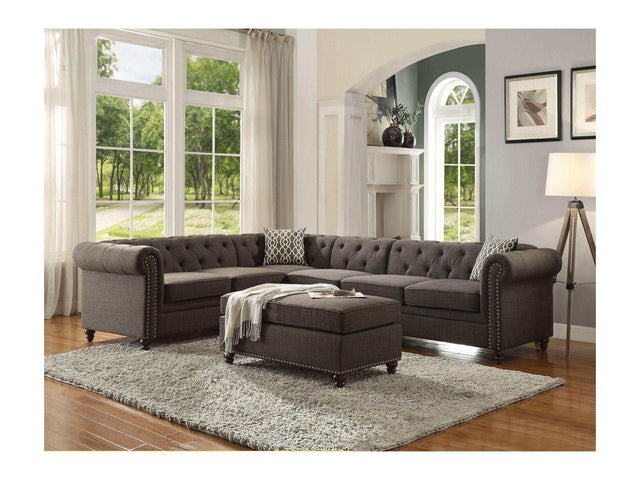 Aurelia II Charcoal Sectional L Shape Sofa - Ornate Home