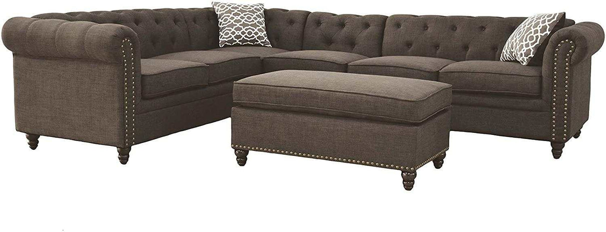 Aurelia II Charcoal Sectional L Shape Sofa - Ornate Home