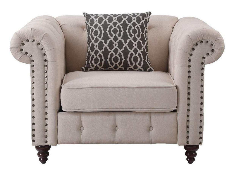 Aurelia Linen Chair w/1 Pillow - Ornate Home