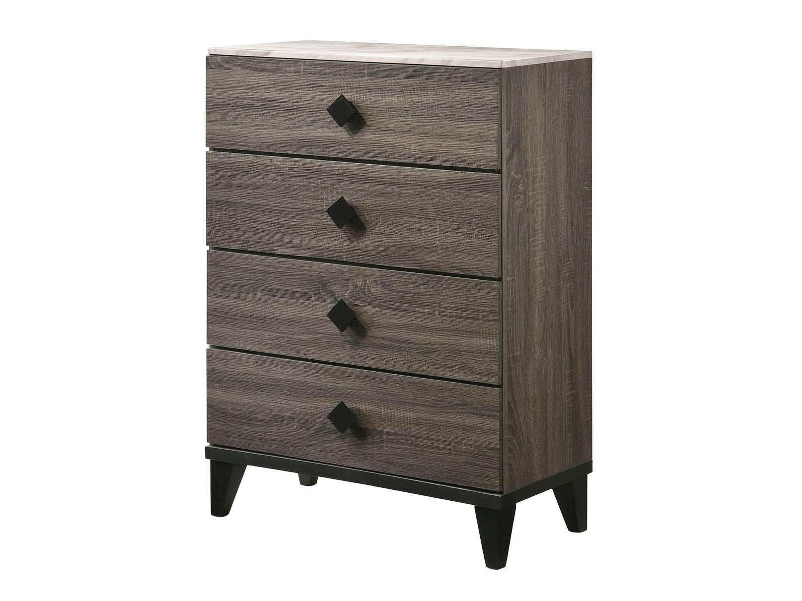 Avantika Faux Marble & Rustic Gray Oak Chest - Ornate Home