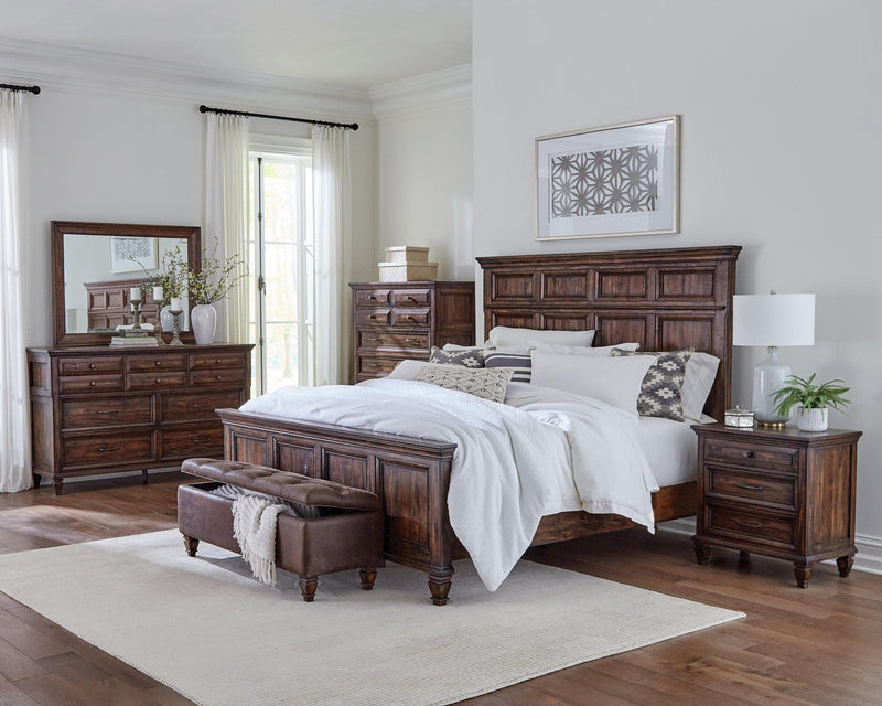 Avenue Weathered Burnished Brown Queen Panel Bed - Ornate Home