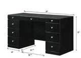 Avery Black Vanity Set w/LED Mirror & Stool - Ornate Home