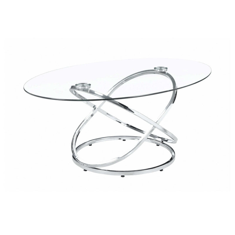 Axis - Chrome & Clear - Coffee Table Set (3pc) - Ornate Home