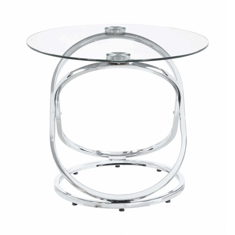 Axis Chrome & Clear Coffee Table Set (3pc) - Ornate Home