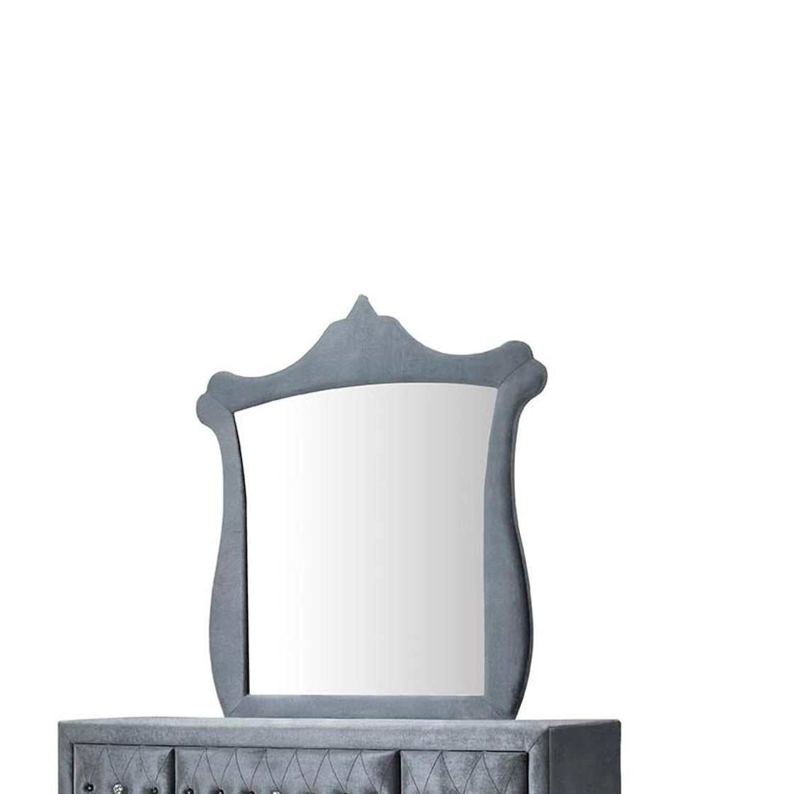 Dante Gray Velvet Mirror - Ornate Home