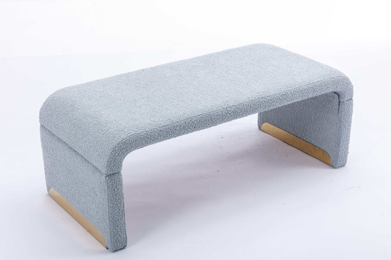 Angel Multi-Functional Light Blue Bench With Gold Metal Legs