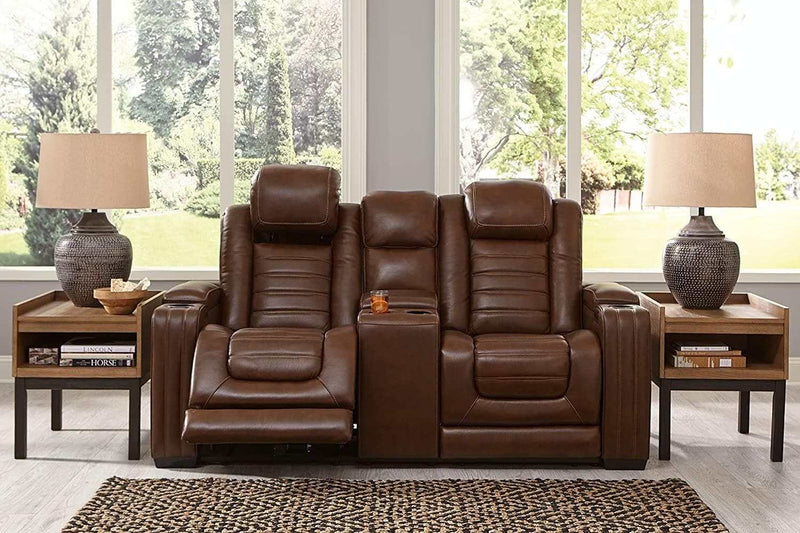 [CYBER WEEK]Backtrack - Chocolate - Power Reclining Loveseat w/ Console - Ornate Home