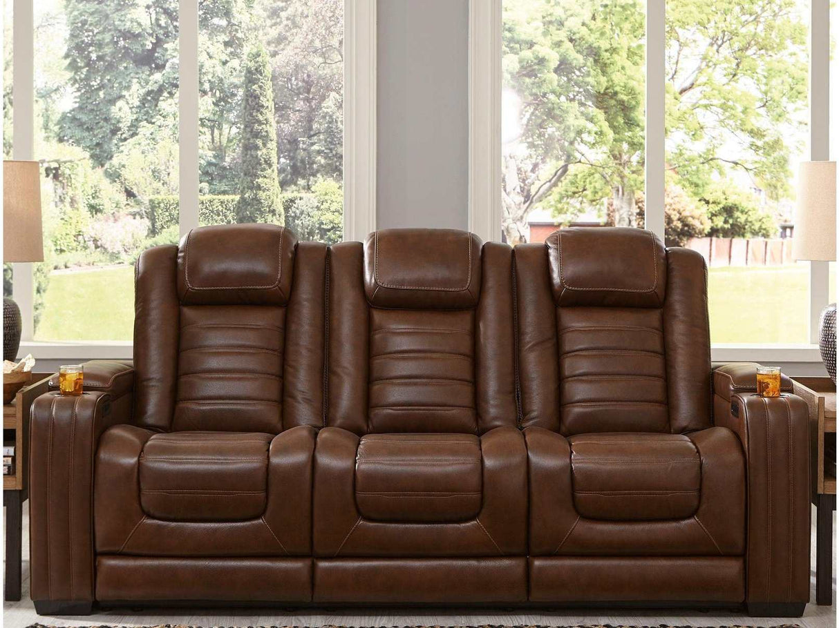 Backtrack Chocolate Power Reclining Sofa - Ornate Home