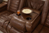 Backtrack Chocolate Power Reclining Sofa & Loveseat / 2pc Set - Ornate Home