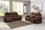 Backtrack Chocolate Power Reclining Sofa - Ornate Home