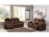 Backtrack Chocolate Power Reclining Sofa & Loveseat / 2pc Set - Ornate Home