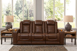 Backtrack Chocolate Power Reclining Sofa & Loveseat / 2pc Set - Ornate Home