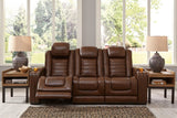 Backtrack Chocolate Power Reclining Sofa & Loveseat / 2pc Set - Ornate Home