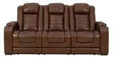 Backtrack Chocolate Power Reclining Sofa & Loveseat / 2pc Set - Ornate Home