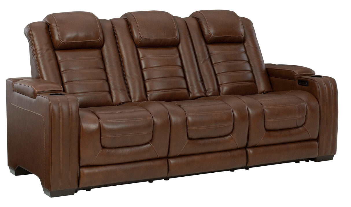 Backtrack Chocolate Power Reclining Sofa - Ornate Home