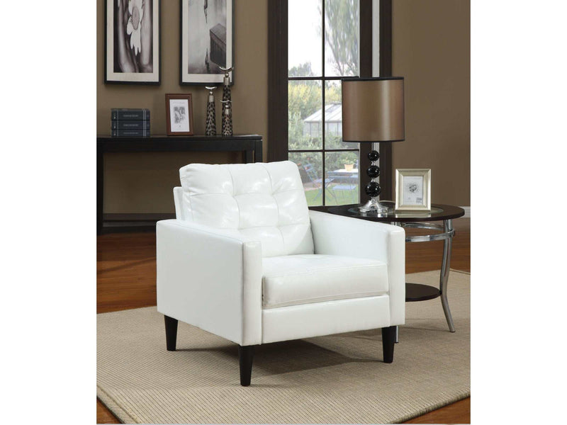 Balin White PU Accent Chair - Ornate Home