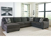 Ballinasloe Smoke 3pc Sectional w/ Chaise - Ornate Home