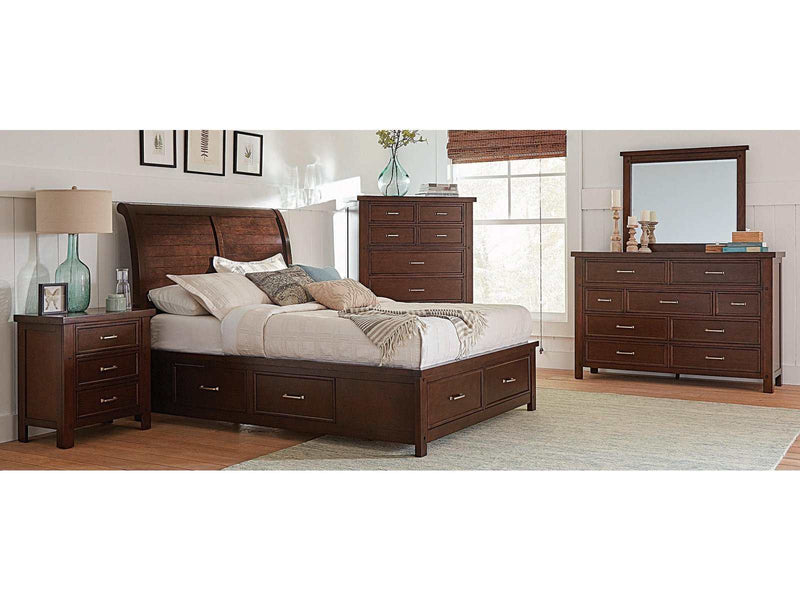 Barstow Pinot Noir 4pc Queen Bedroom Set w/ Storage - Ornate Home