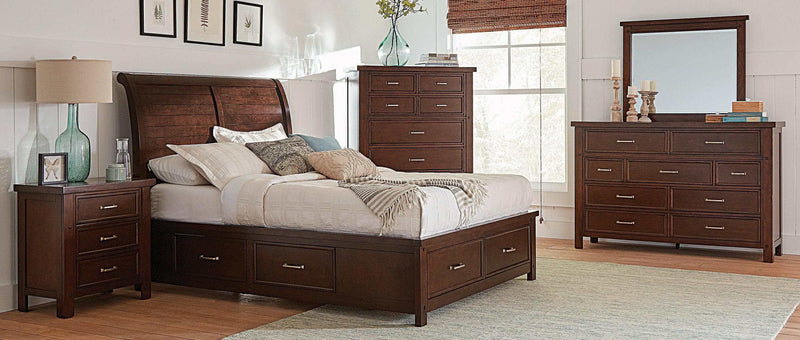 Barstow Pinot Noir Queen Bed w/ Storage - Ornate Home