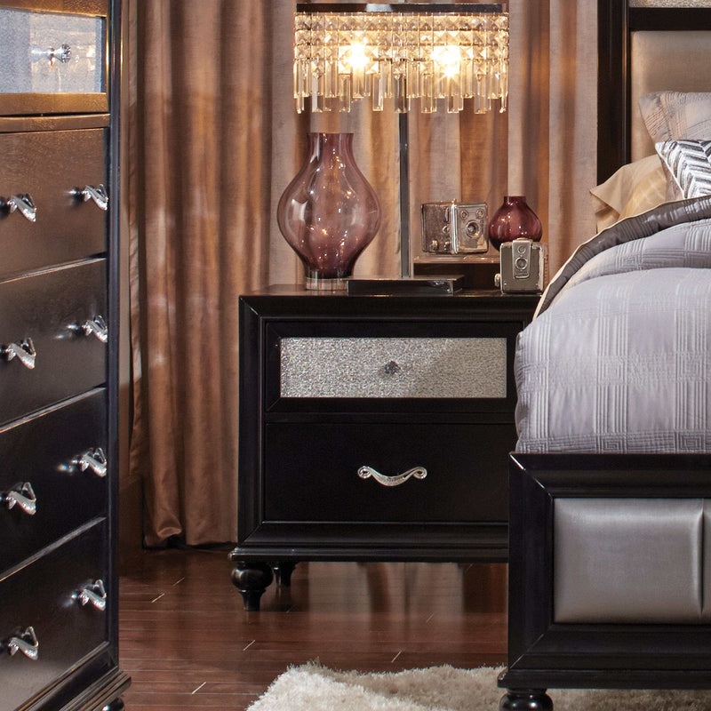 Barzini Black 4pc California King Bedroom Set - Ornate Home