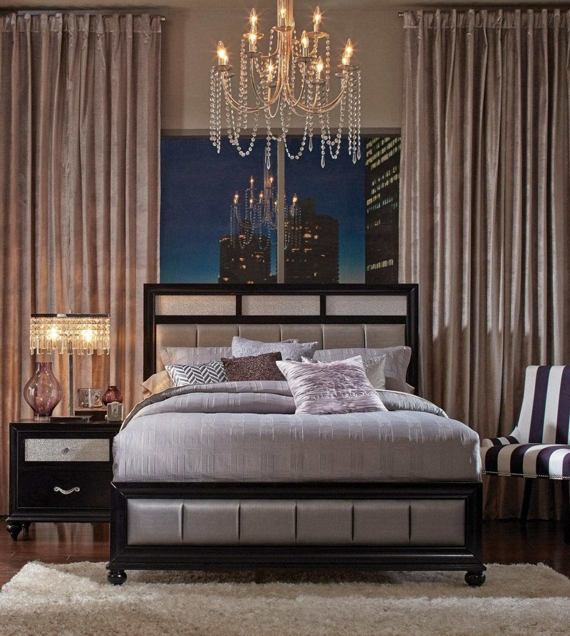 Barzini Black & Grey California King Bed - Ornate Home