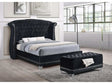 Barzini Black Eastern King Panel Bed - Ornate Home