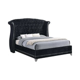 Barzini Black Eastern King Panel Bed - Ornate Home