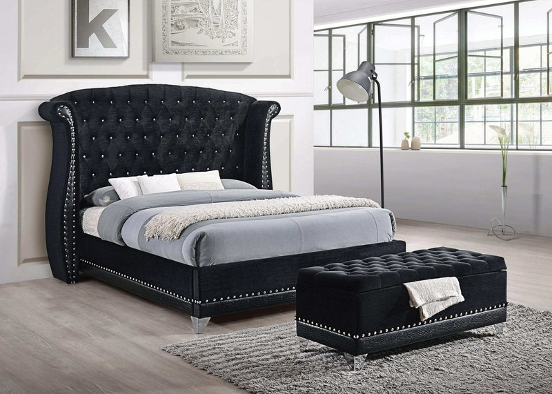 Barzini Black Queen Panel Bed - Ornate Home