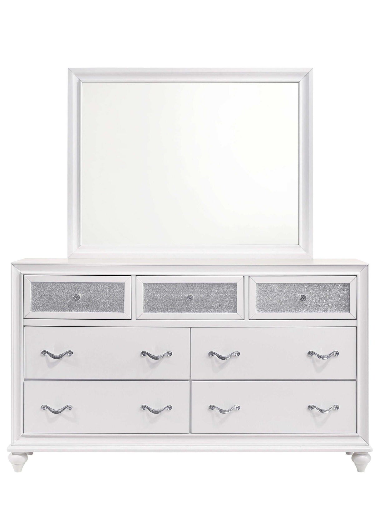 Barzini White 4pc Queen Panel Bedroom Set - Ornate Home