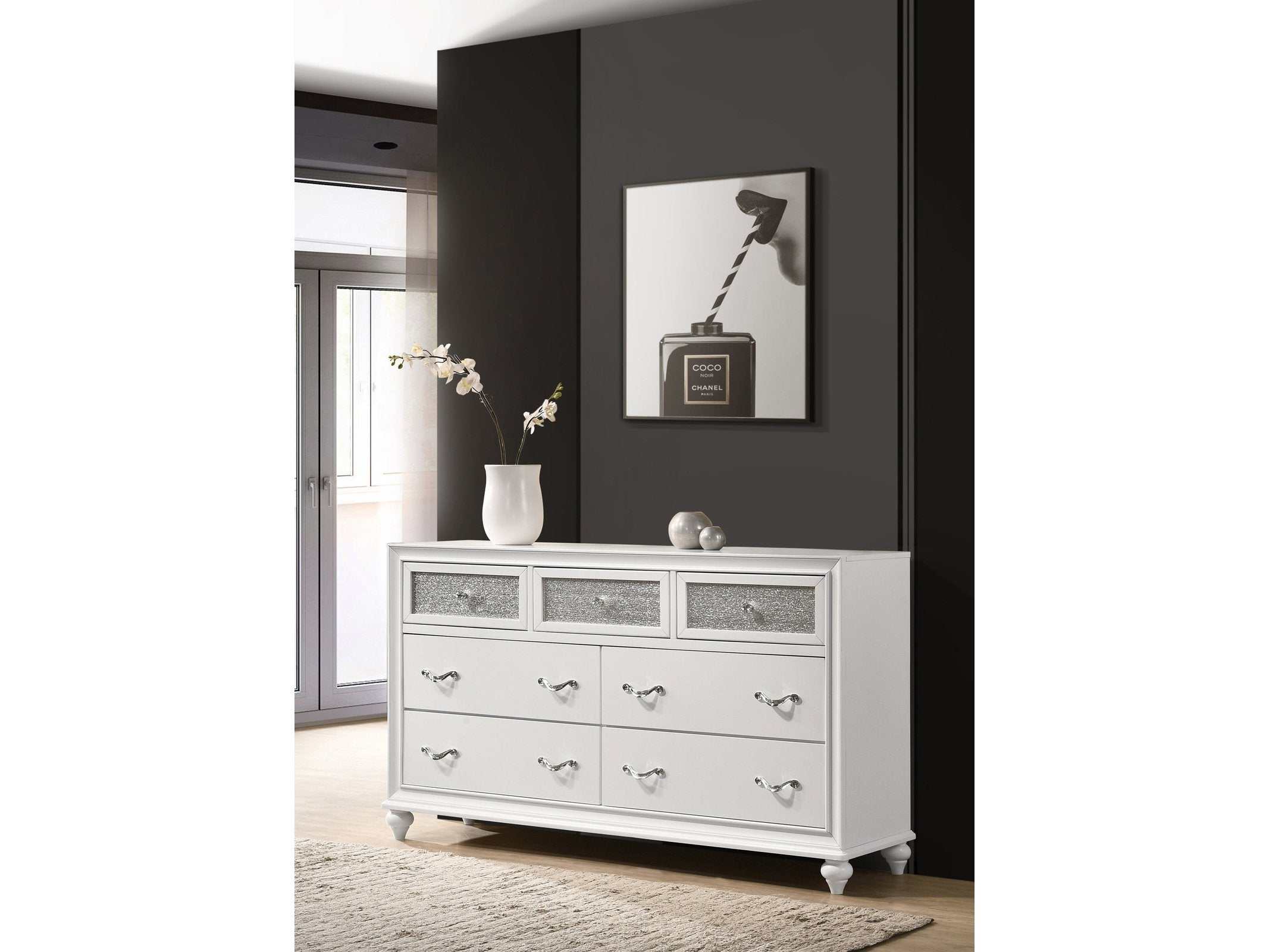 Barzini White Dresser - Ornate Home