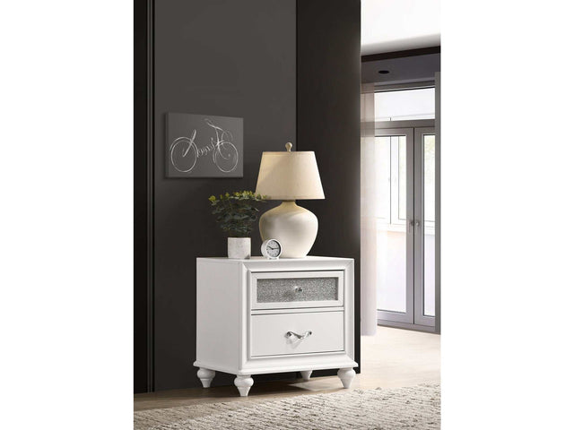 Barzini White Nightstand - Ornate Home