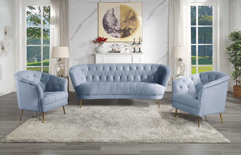 Bayram - Light Gray Velvet - Armchair - Ornate Home