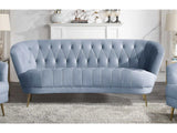 Bayram Light Gray Velvet Sofa - Ornate Home