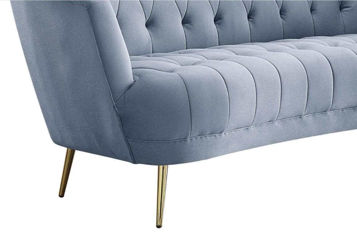 Bayram Light Gray Velvet Sofa - Ornate Home