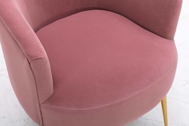 Kruse Velvet Accent Tub Barrel Chair Dark Pink