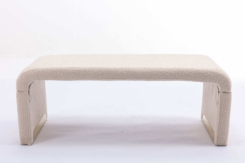Angel Multi-Functional Beige Bench With Gold Metal Legs