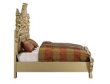 Seville Tan PU & Gold Finish Eastern King Bed - Ornate Home