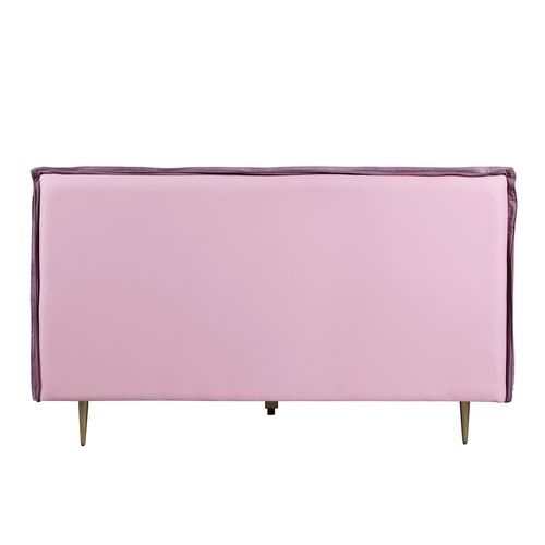 Metis - Pink Top Grain Leather UPH - Queen Platform Bed - Ornate Home
