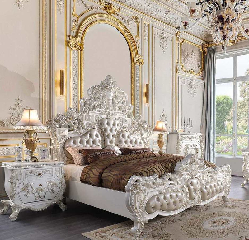 Vanaheim - Antique White - Eastern King Bed - Ornate Home