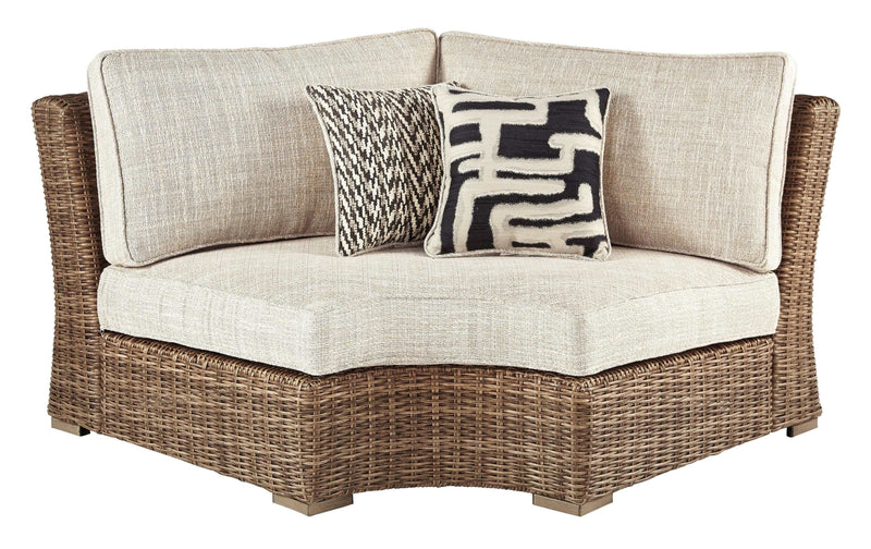 Beachcroft - Beige - 5pc Outdoor Seating Set w/ Cushion - Ornate Home