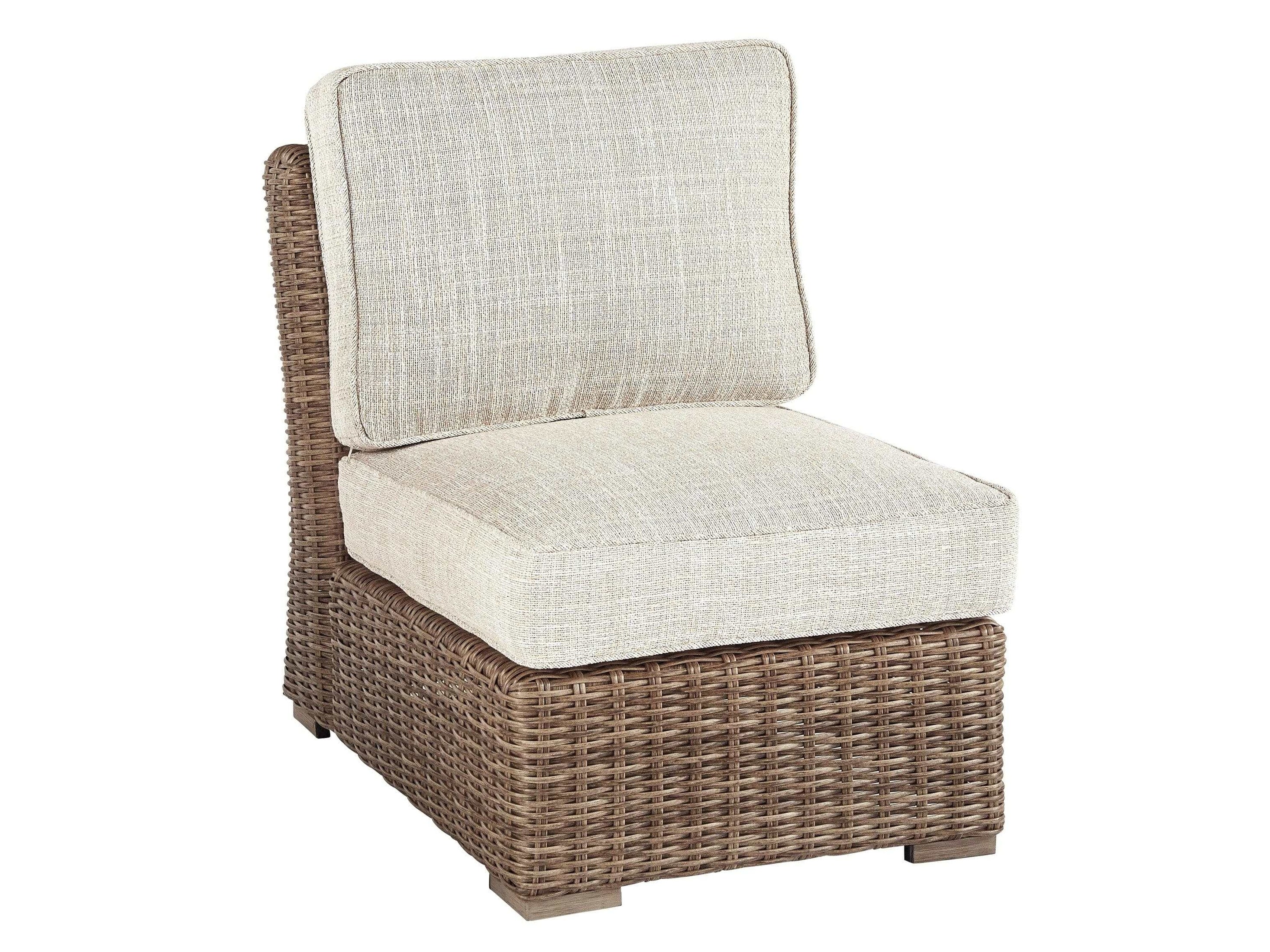 Beachcroft Beige Armless Chair w/ Cushion - Ornate Home