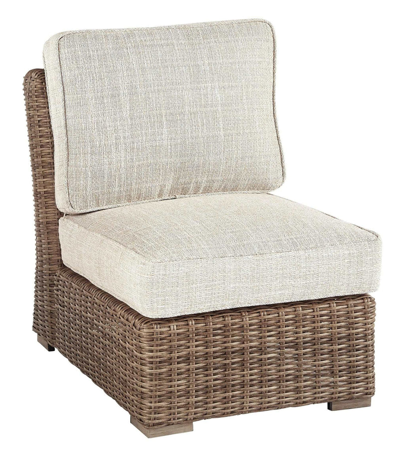 Beachcroft Beige Armless Chair w/ Cushion - Ornate Home