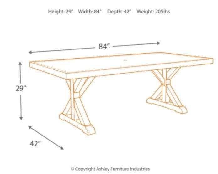 Beachcroft Beige Dining Table w/ Umbrella Option - Ornate Home