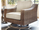 Beachcroft Beige Outdoor Swivel Lounge Chair - Ornate Home